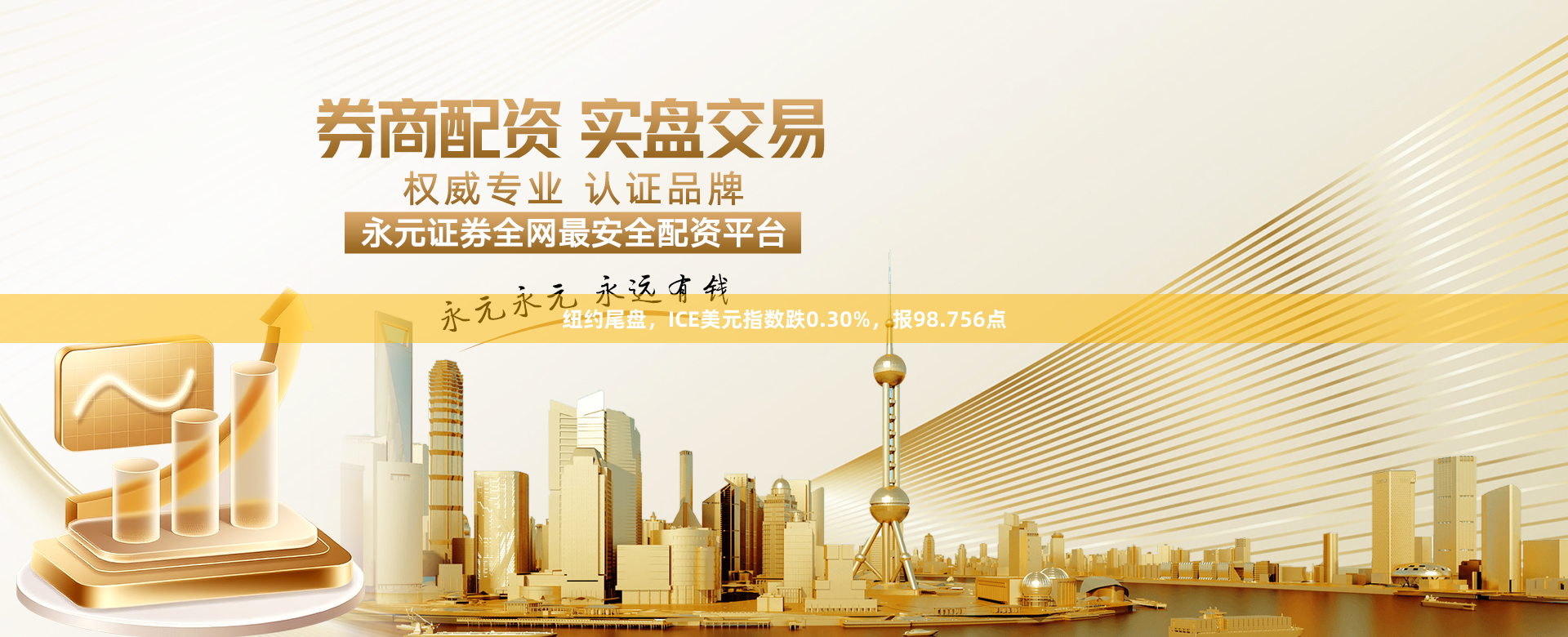 纽约尾盘，ICE美元指数跌0.30%，报98.756点
